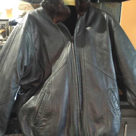 Alaskan Fur Women Mink/Leather Bomber Jacket - Picture 1 of 3